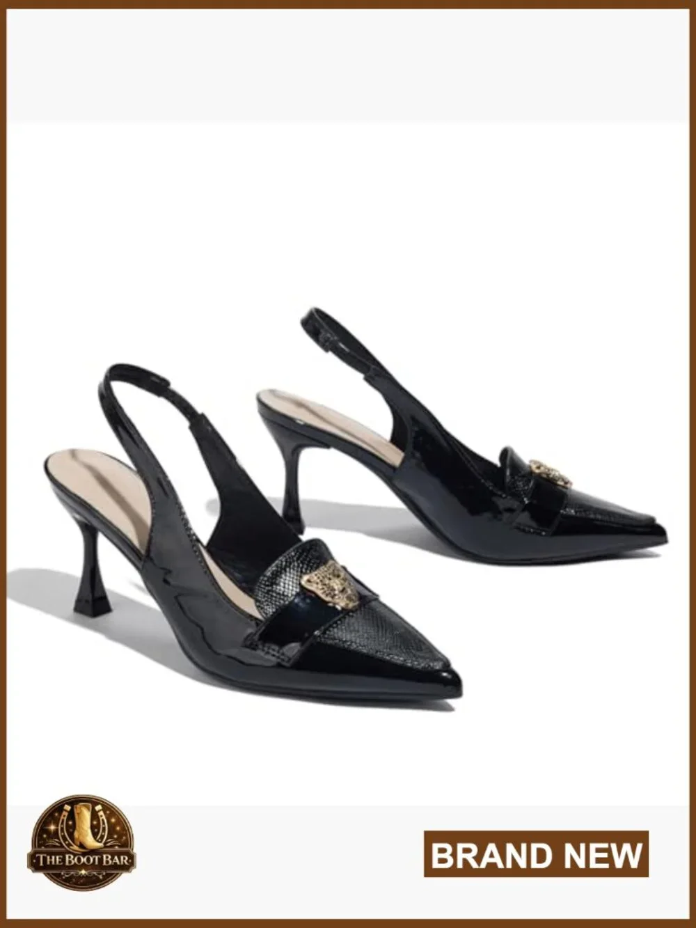 Pointed Toe Block Heel Pumps with Ankle Strap - Women's Dress Shoes - Picture 5 of 7